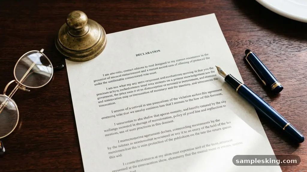 Essential Components of a Formal Declaration - How to Write a Personal Declaration Letter With Examples