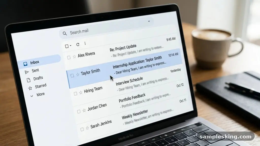 Internship Application Email Samples for Students