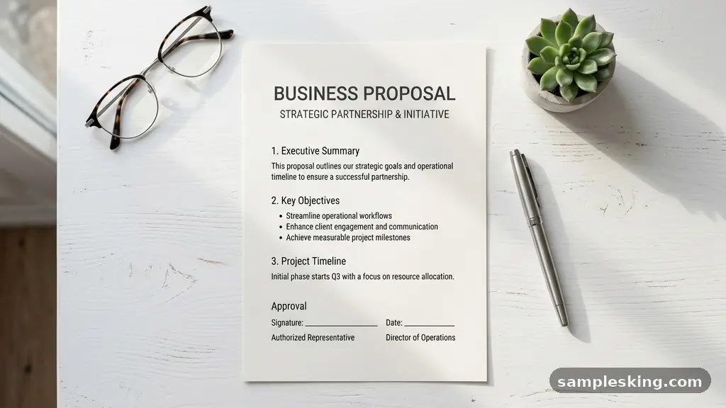 Simple Business Proposal Template With a Writing Example